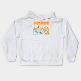 Sunny Southern California with List of Cities Kids Hoodie